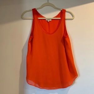Coral red 100% silk Babaton tank top